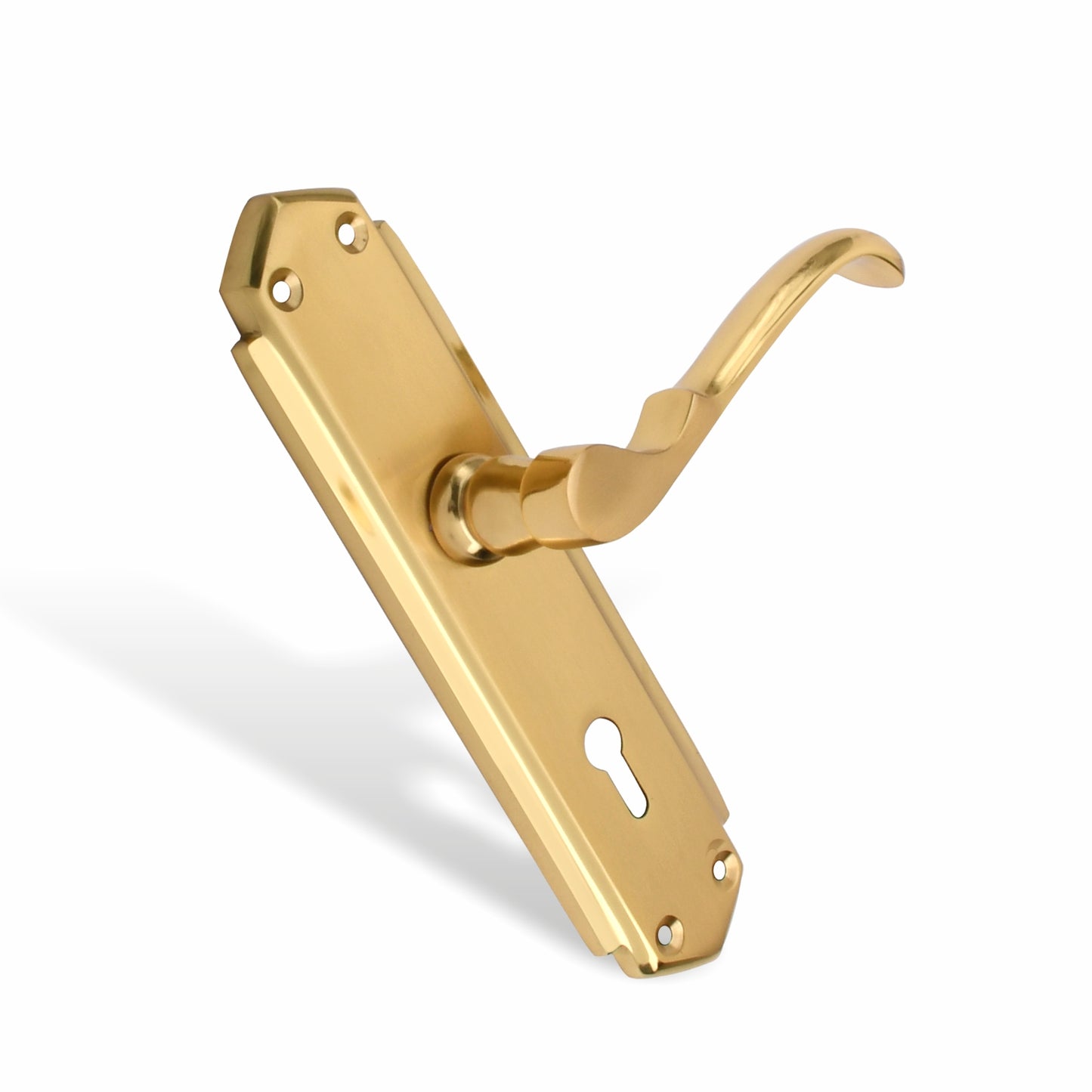 Xesthetique Premium Brass Mortise Door Lock Set – 8" Handle with Secure KY Lock Regular Key EL11