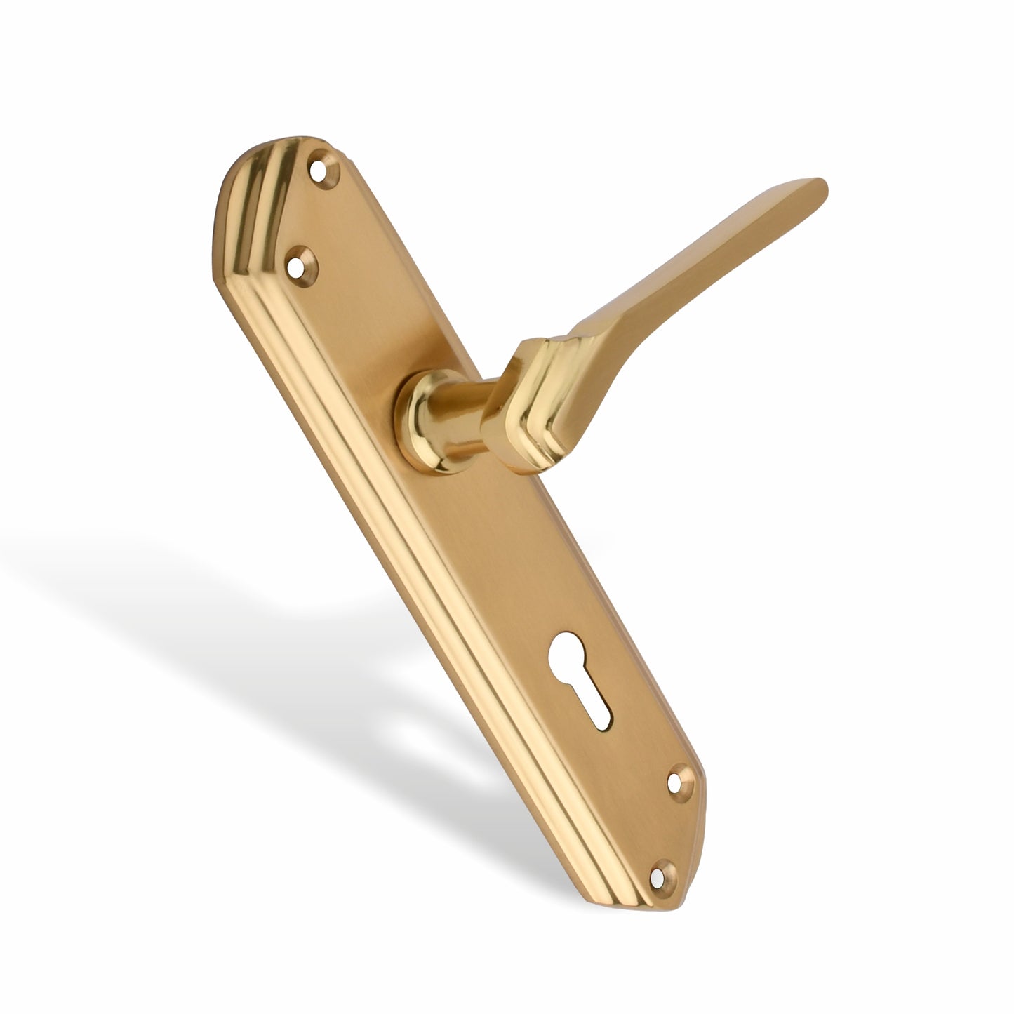 Xesthetique Premium Brass Mortise Door Lock Set – 7" Handle with Secure KY Lock Regular Key FR16