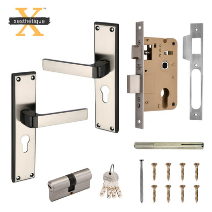 Xesthetique Mortise Door Lock Handle Set 8 Inch - with 3 Ultra Brass Keys, Door Locks For Main Door, Bedroom,Living Room  – Ideal Security for Home,Office,Hotels(C103)