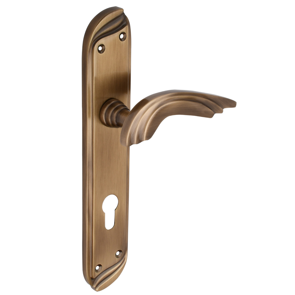 Xesthetique Premium Brass Mortise Door Lock Set – 10" Handle with Secure One Side Nobe Ultra Key 70MM/90MM Pin Cylinder ALI176