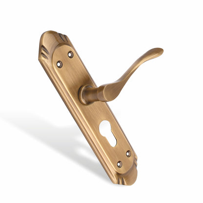 Xesthetique Premium Brass Mortise Door Lock Set – 8" Handle with Secure One Side Nobe Key Cylinder AE10