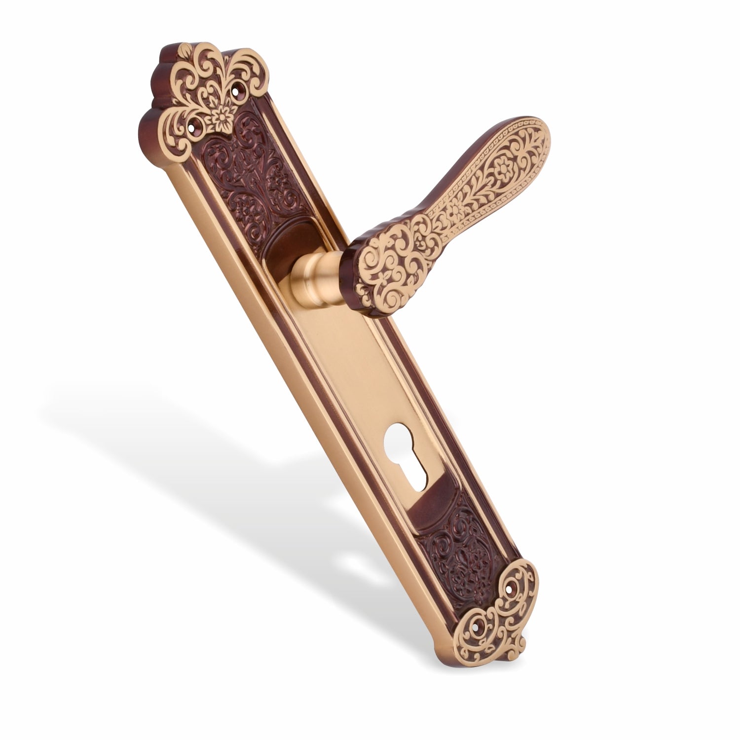 Xesthetique Vintage Brass Mortise Door Lock Set – 10" Handle with Secure One Side Nobe Ultra Key 70MM/90MM Pin Cylinder AP19