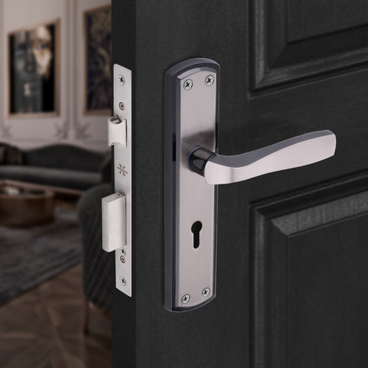 Xesthetique Mortise Door Lock Set – 8" Handle with Secure KY Lock Regular Key AT60