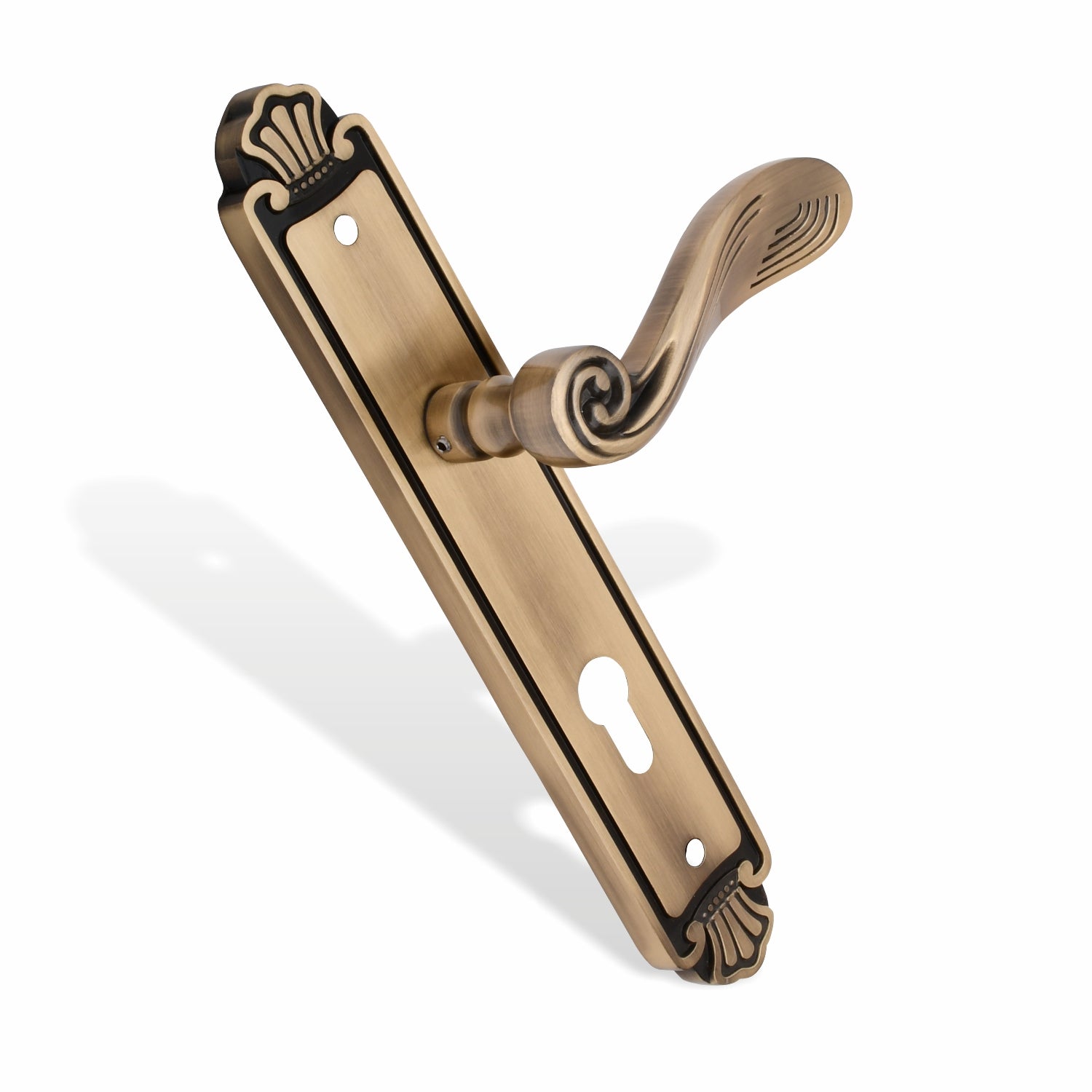 Xesthetique Vintage Brass Mortise Door Lock Set – 11" Handle with Secure 4 Bullet Lock One Side Nobe Ultra Key 70MM/90MM Pin Cylinder AT64