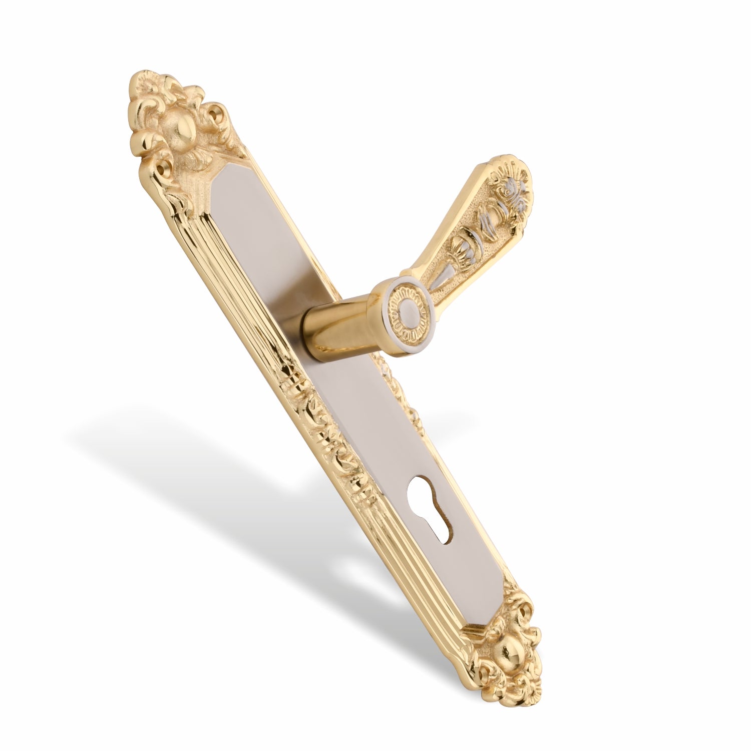 Xesthetique Vintage Brass Mortise Door Lock Set – 10" Handle with Secure One Side Nobe Ultra Key 70MM/90MM Pin Cylinder AU73