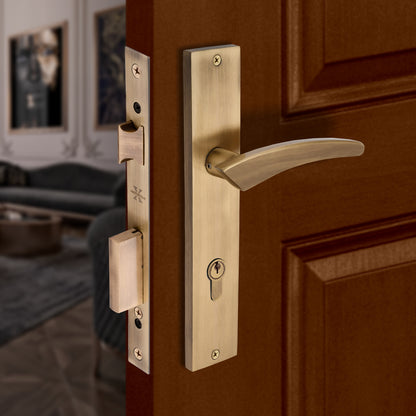 Xesthetique Premium Brass Mortise Door Lock Set – 10" Handle with Secure Both Side Ultra Key Cylinder CASP145