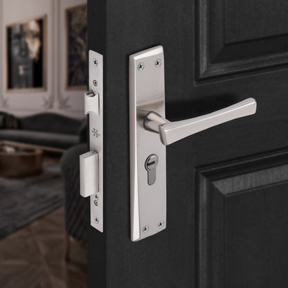 Xesthetique Premium Brass Mortise Door Lock Set – 8" Handle with Secure Both Side Key Cylinder CH14