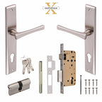 Xesthetique Premium Brass Mortise Door Lock Set – 10" Handle with Secure Both Side Key Cylinder CH12