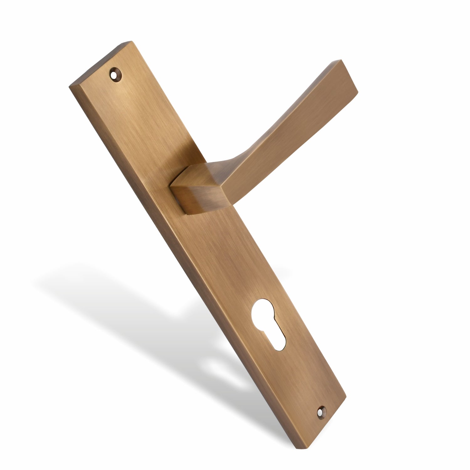 Xesthetique Premium Brass Mortise Door Lock Set – 10" Handle with Secure Both Side Ultra Key 70MM/90MM Pin Cylinder EZRA117