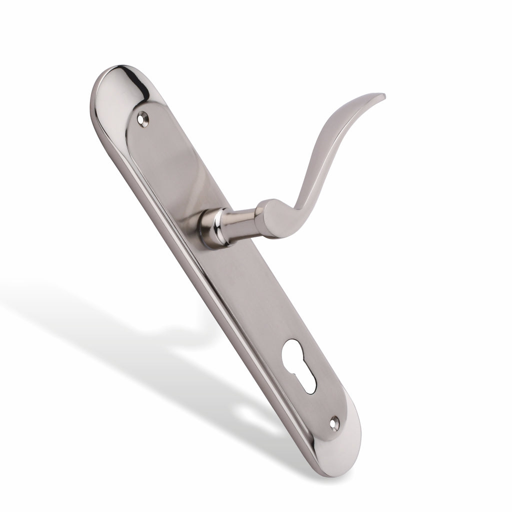 Xesthetique Premium Brass Mortise Door Lock Set – 10" Handle with Secure Both Side Ultra Key 70MM/90MM Pin Cylinder ELE100