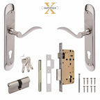 Xesthetique Premium Brass Mortise Door Lock Set – 10" Handle with Secure Both Side Ultra Key Cylinder ELE96