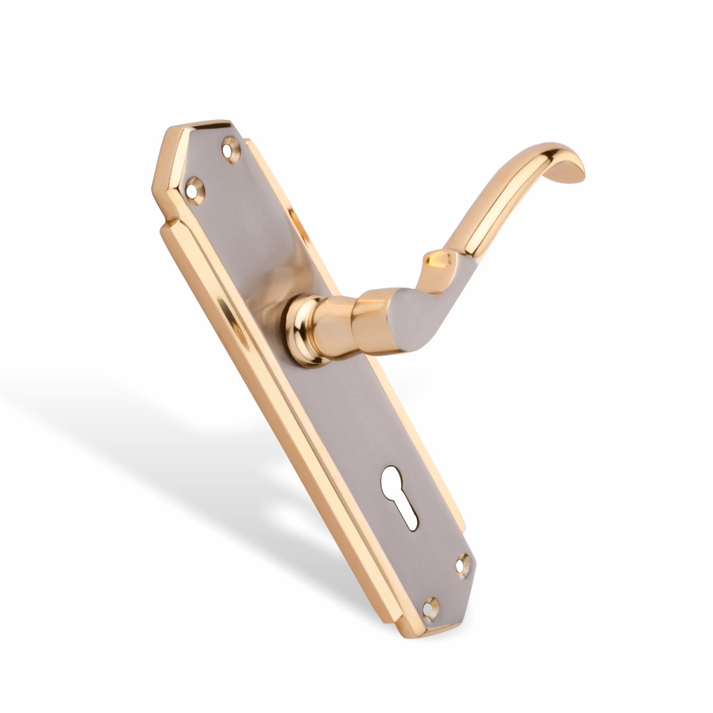 Xesthetique Premium Brass Mortise Door Lock Set – 8" Handle with Secure KY Lock Regular Key EL11