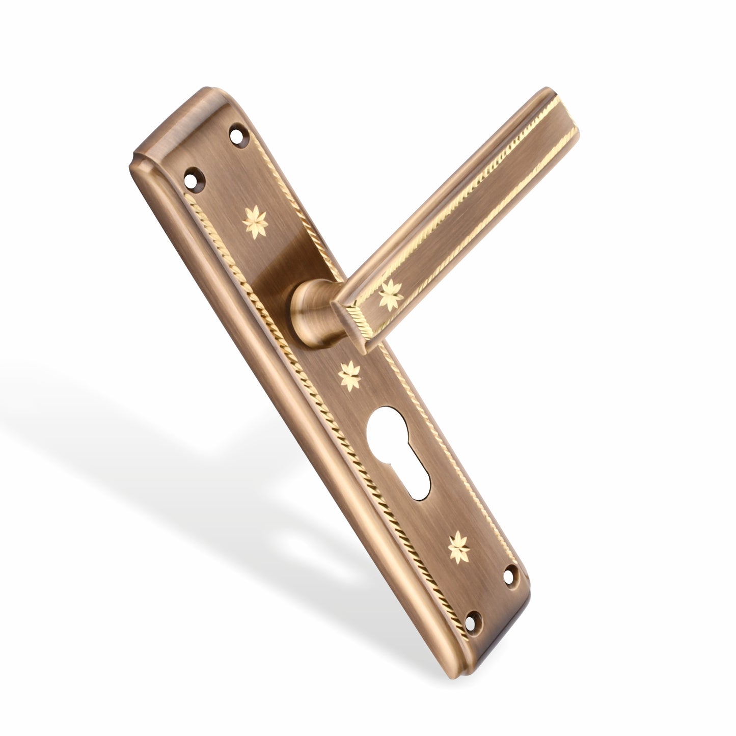 Xesthetique Premium Brass Mortise Door Lock Set – 8" Handle with Secure Both Side Ultra Key/One Side Nobe Ultra Key Cylinder FAU106