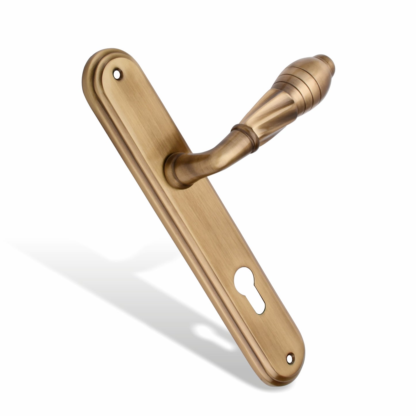 Xesthetique Vintage Brass Mortise Door Lock Set – 10" Handle with Secure Both Side Ultra Key/One Side Nobe Ultra Key Cylinder HE137