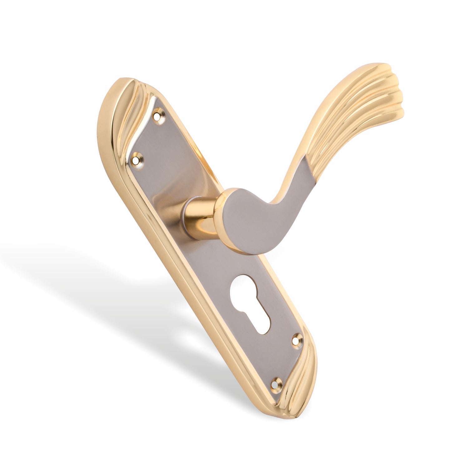 Xesthetique Vintage Brass Mortise Door Lock Set – 8" Handle with Secure One Side Nobe Key Cylinder HU161