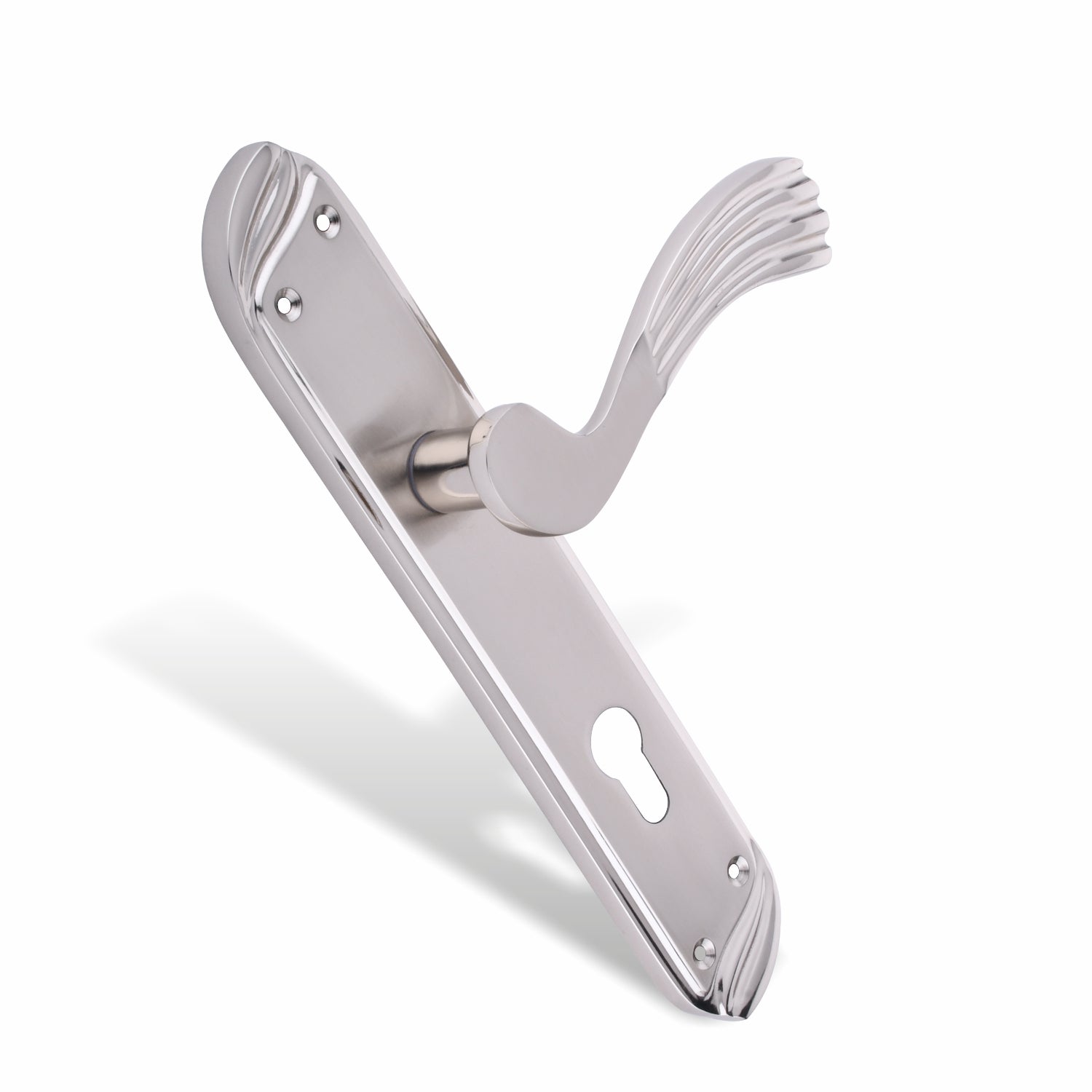 Xesthetique Vintage Brass Mortise Door Lock Set – 10" Handle with Secure One Side Nobe Ultra Key 70MM/90MM Pin Cylinder HU33