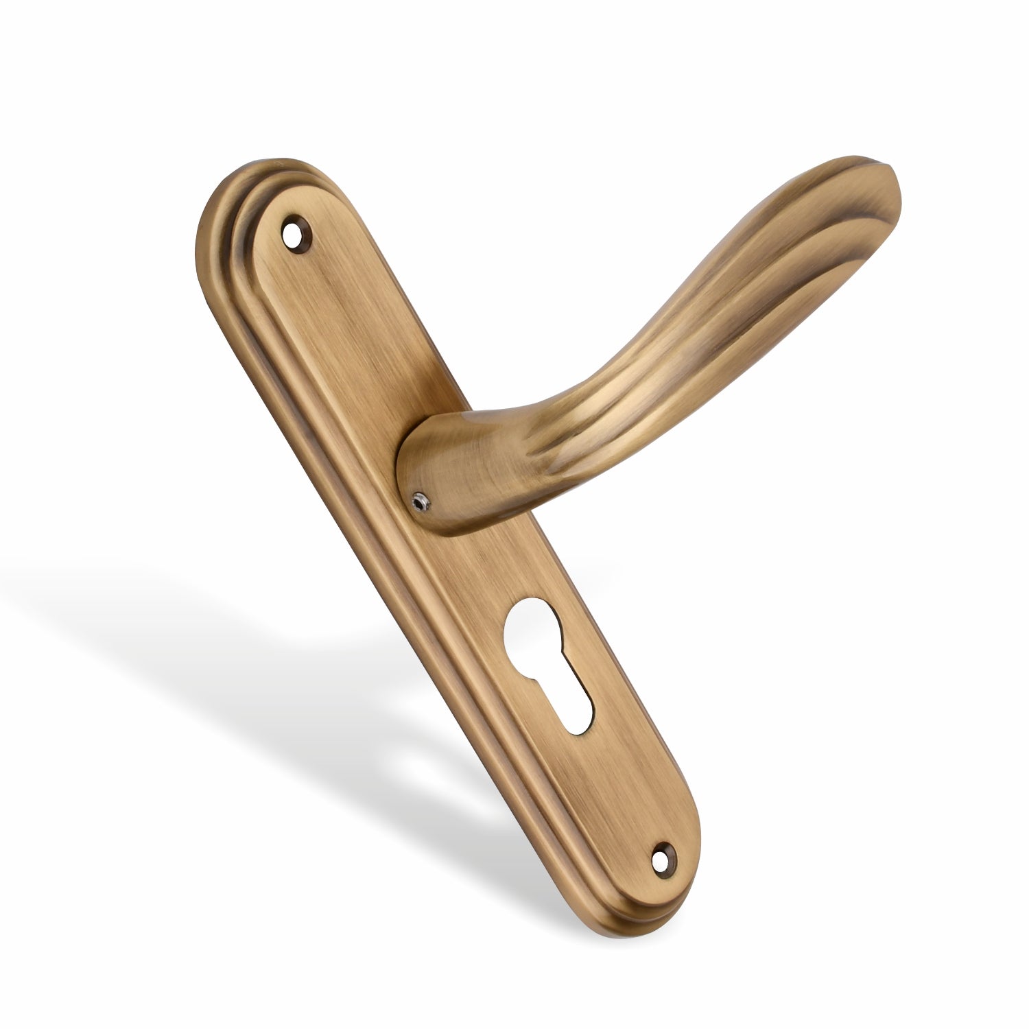 Xesthetique Vintage Brass Mortise Door Lock Set – 8" Handle with Secure One Side Nobe Key Cylinder IR35