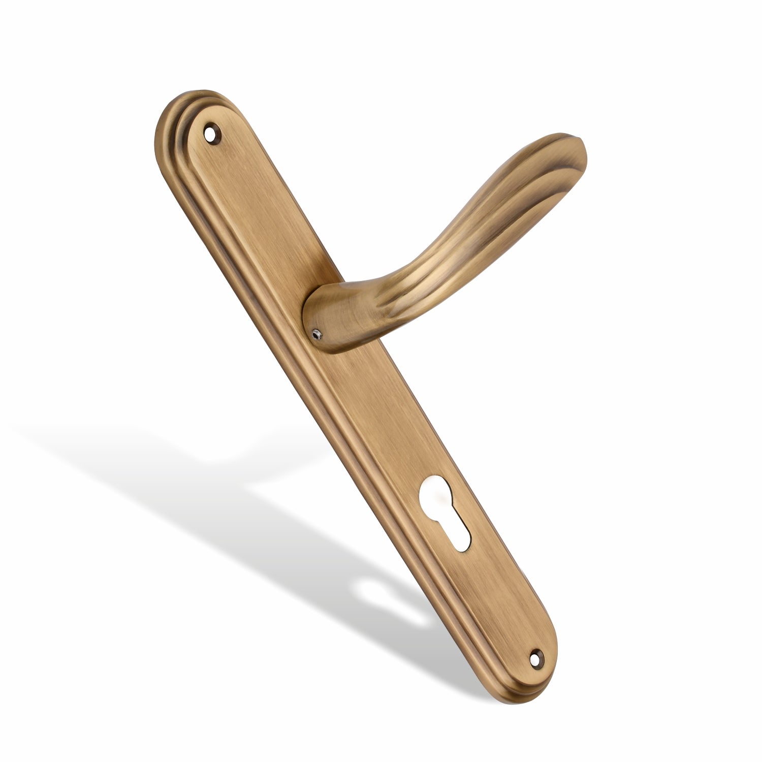 Xesthetique Vintage Brass Mortise Door Lock Set – 10" Handle with Secure One Side Nobe Ultra Key 70MM/90MM Pin Cylinder IR39