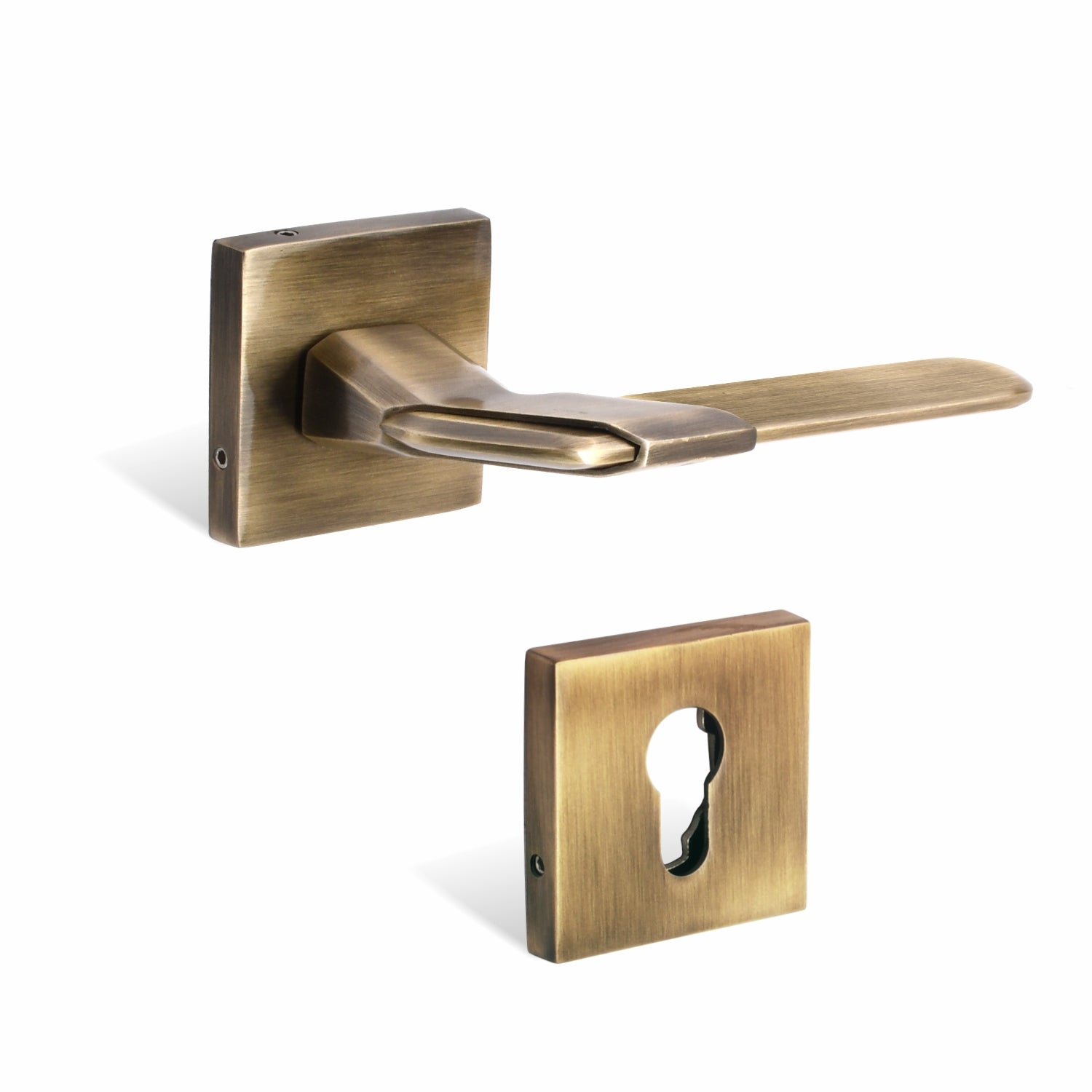 Xesthetique Morden Zinc Rose Door Lock Set – 10" Handle with Secure Both Side Key 70MM/90MM Pin Cylinder MAR154