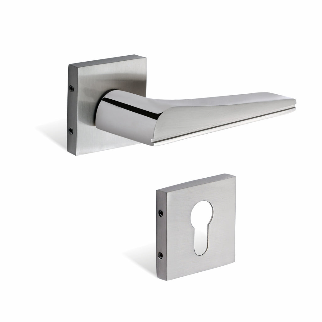 Xesthetique Premium Brass Rose Door Lock Set – 10" Handle with Secure Both Side Key Cylinder ME48