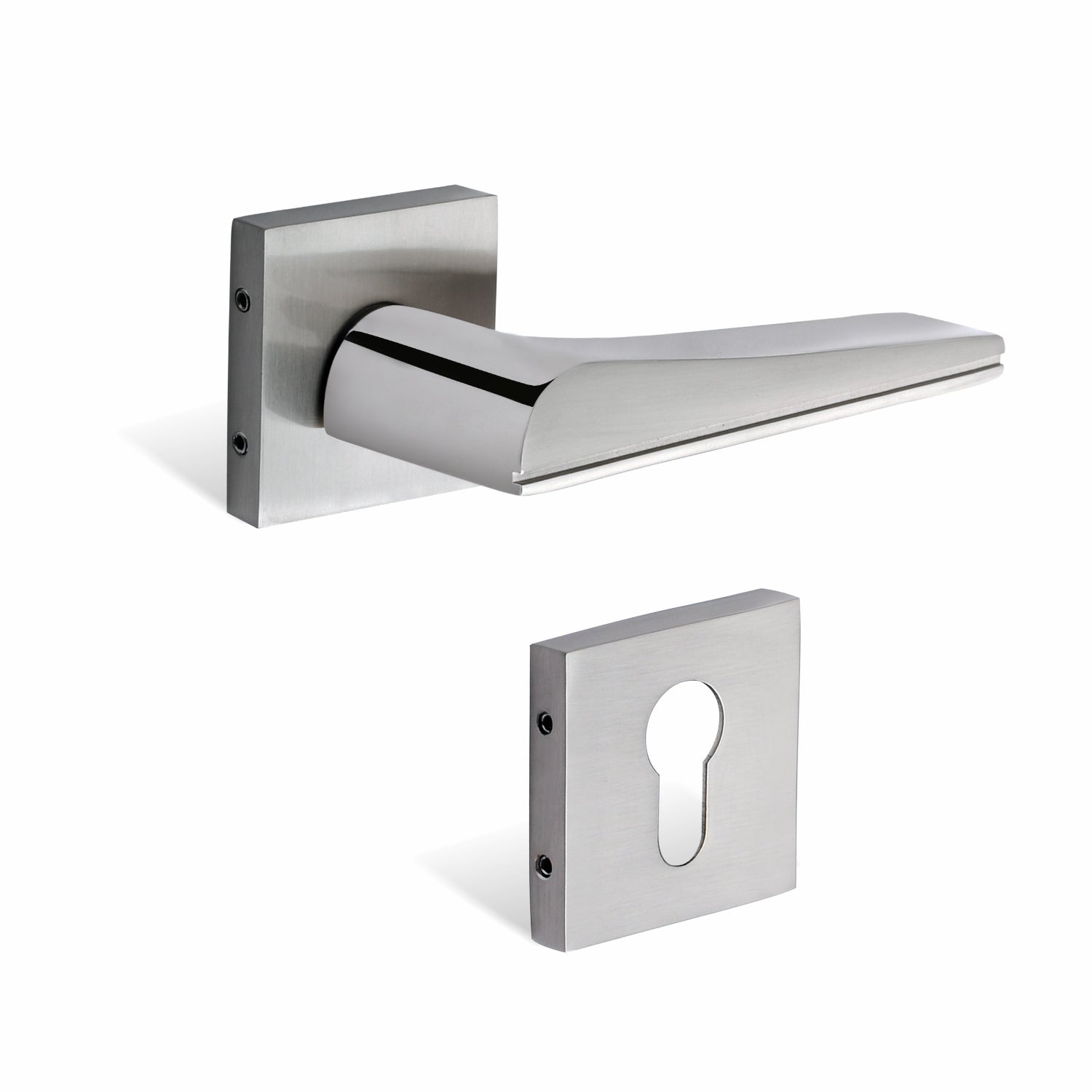 Xesthetique Premium Brass Rose Door Lock Set – 10" Handle with Secure One Side Nobe Ultra Key 70MM/90MM Pin Cylinder ME53