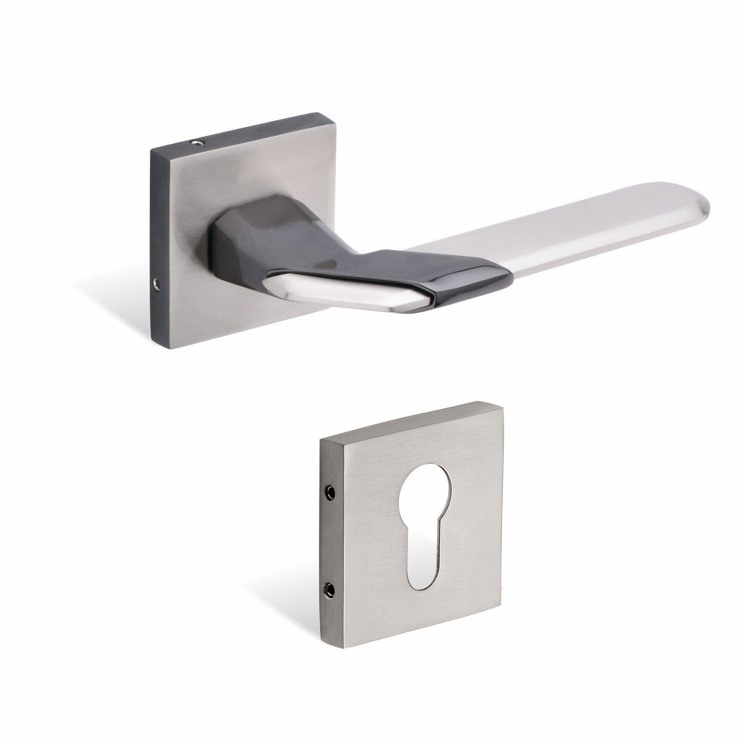 Xesthetique Morden Zinc Rose Door Lock Set – 10" Handle with Secure Both Side Key 70MM/90MM Pin Cylinder MAR156