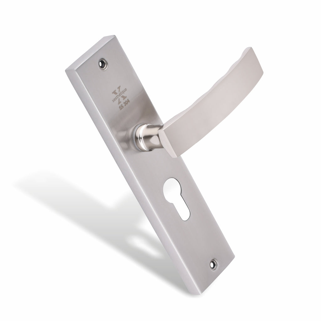 Xesthetique Morden S.S. 304 Mortise Door Lock Set – 8" Handle with Secure One Side Nobe Ultra Key Cylinder MIL93