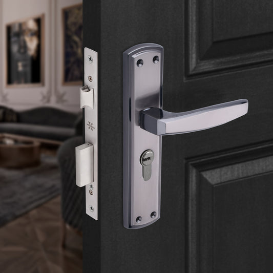 Xesthetique Morden Zinc Mortise Door Lock Set – 8" Handle with Secure Both Side Ultra Key Cylinder MILO135