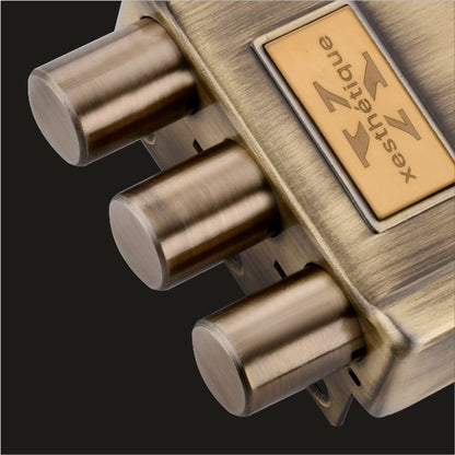 Xesthetique Durable & Stylish Door Lock for Home - Secure Main Door Locks for Home, Double Door Lock Set for Main Door, Rim Lock with Brass One Side Nobe Ultra Keys