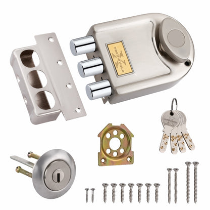 Xesthetique Durable & Stylish Door Lock for Home - Secure Main Door Locks for Home, Double Door Lock Set for Main Door, Rim Lock with Brass One Side Nobe Ultra Keys