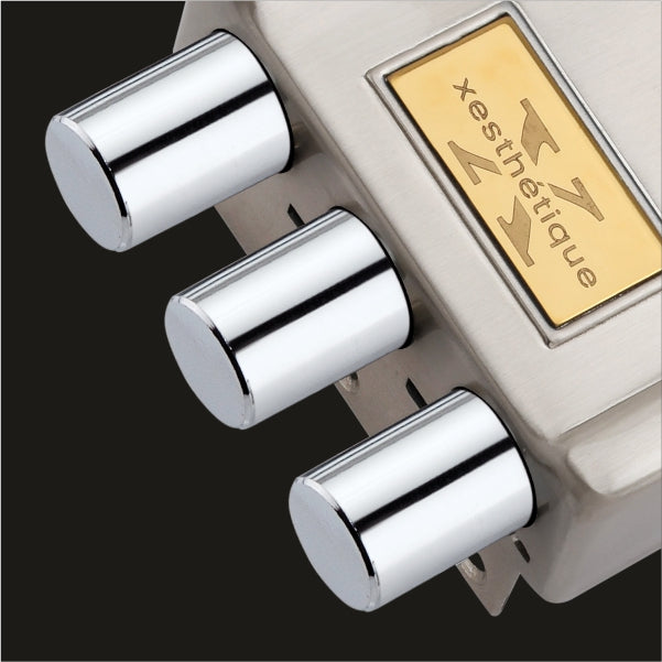 Xesthetique Durable & Stylish Door Lock for Home - Secure Main Door Locks for Home, Double Door Lock Set for Main Door, Rim Lock with Brass One Side Nobe Ultra Keys