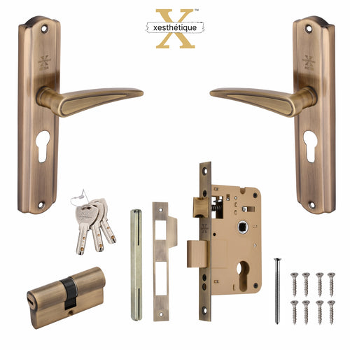 Xesthetique Morden S.S. 304 Mortise Door Lock Set – 8" Handle with Secure Both Side Ultra Key Cylinder PHILO130