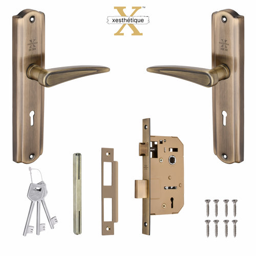 Xesthetique Morden S.S. 304 Mortise Door Lock Set – 8" Handle with Secure KY Lock Regular Key PHILO129