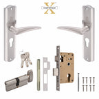 Xesthetique Morden S.S. 304 Mortise Door Lock Set – 8" Handle with Secure One Side Nobe Ultra Key Cylinder PHILO131