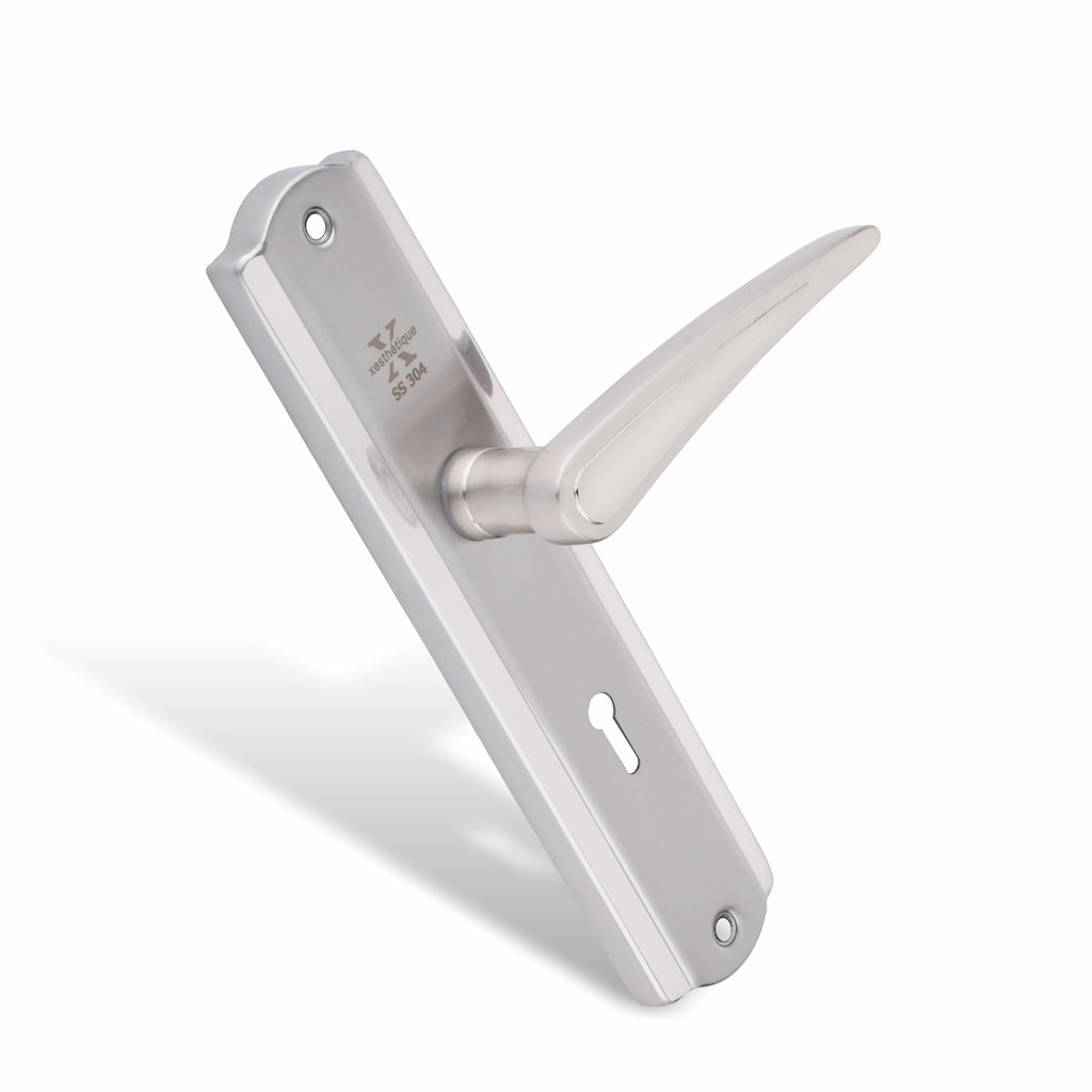 Xesthetique Morden S.S. 304 Mortise Door Lock Set – 8" Handle with Secure KY Lock Regular Key PHILO129