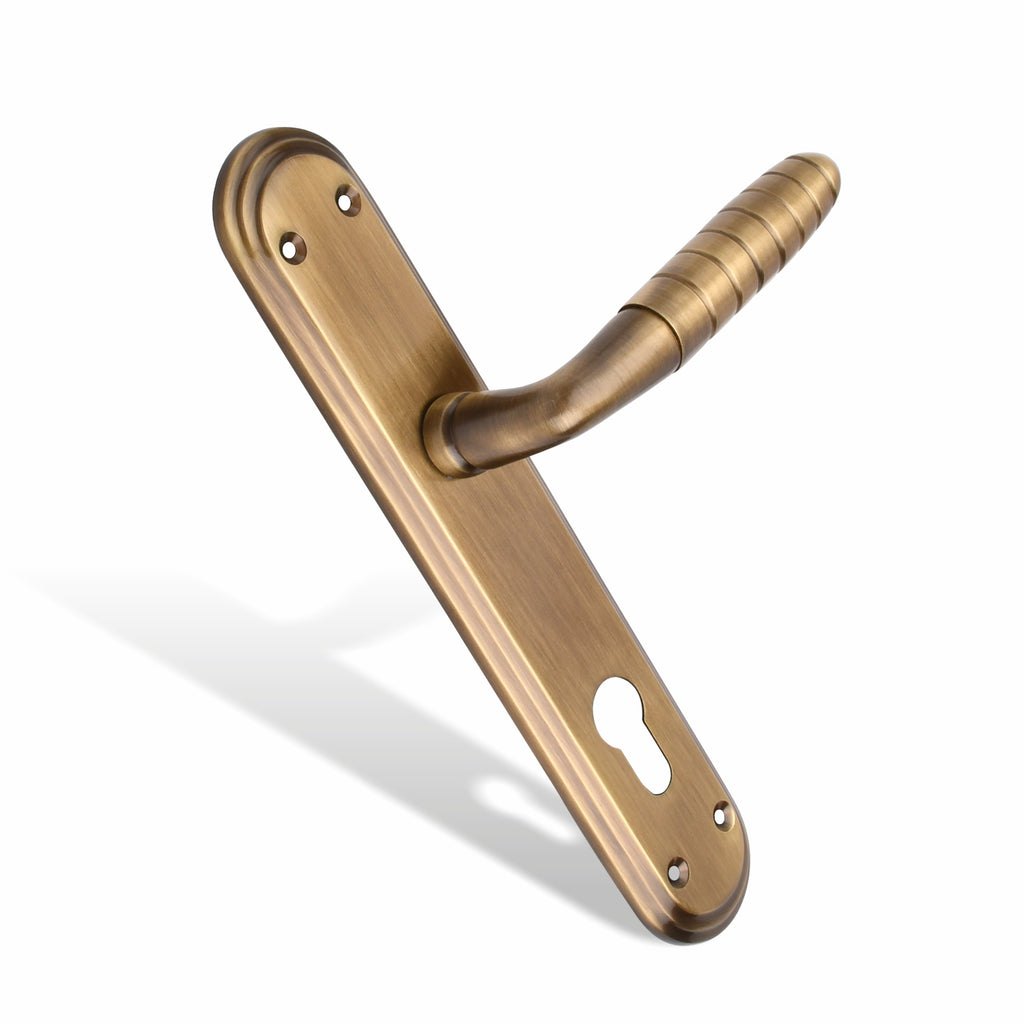 Xesthetique Premium Brass Mortise Door Lock Set – 10" Handle with Secure One Side Nobe Ultra Key Cylinder PR178