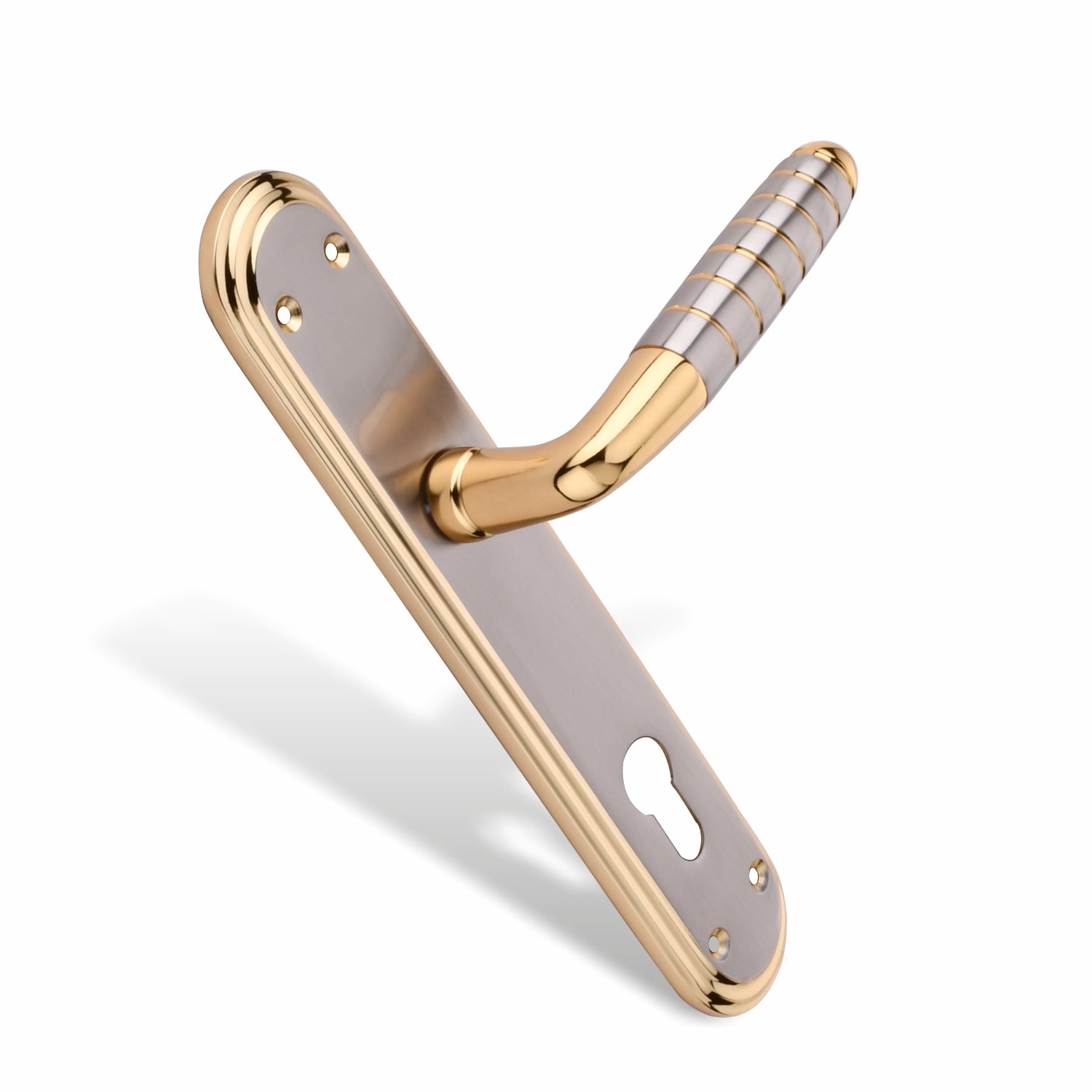 Xesthetique Premium Brass Mortise Door Lock Set – 10" Handle with Secure One Side Nobe Ultra Key 70MM/90MM Pin Cylinder PR184