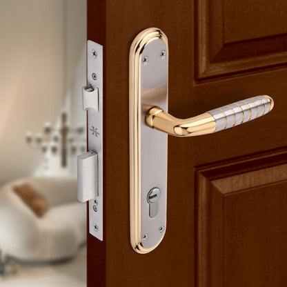 Xesthetique Premium Brass Mortise Door Lock Set – 10" Handle with Secure One Side Nobe Ultra Key 70MM/90MM Pin Cylinder PR184