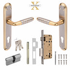 Xesthetique Premium Brass Mortise Door Lock Set – 10" Handle with Secure Both Side Ultra Key Cylinder PR177