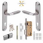 Xesthetique Premium Brass Mortise Door Lock Set – 10" Handle with Secure Both Side Ultra Key Cylinder PR177