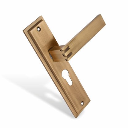 Xesthetique Premium Brass Mortise Door Lock Set – 8" Handle with Secure Both Side Ultra Key/One Side Nobe Ultra Key Cylinder SIL105