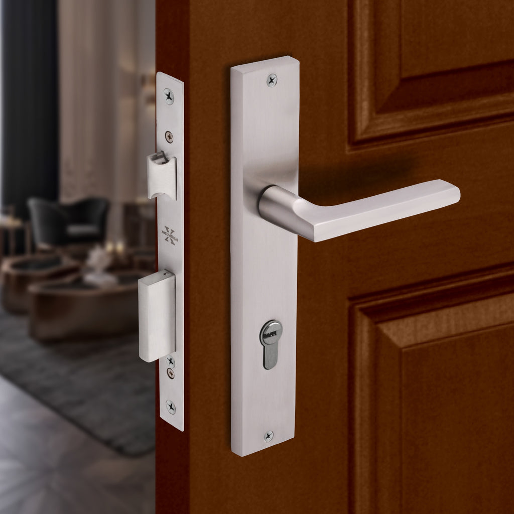 Xesthetique Premium Brass Mortise Door Lock Set – 10" Handle with Secure Both Side Ultra Key 70MM/90MM Pin Cylinder TH167