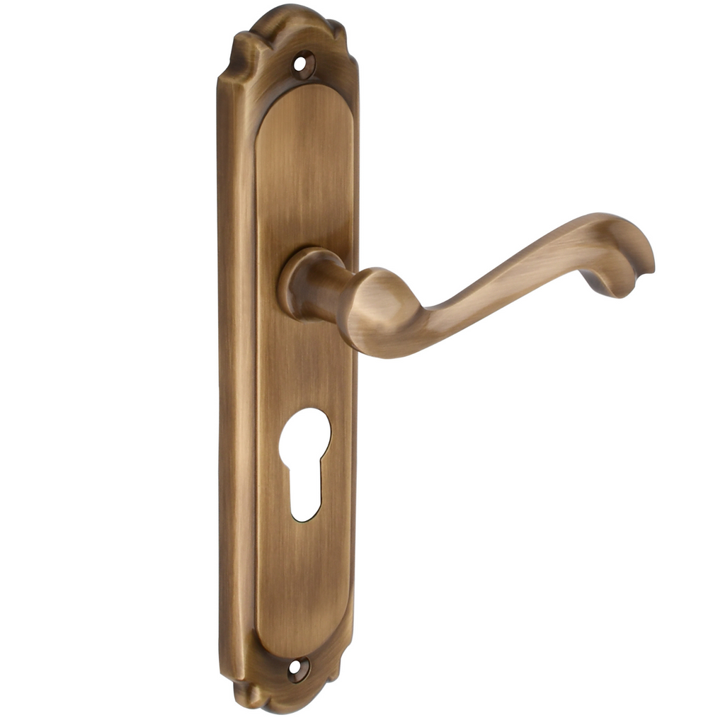 Xesthetique Premium Brass Mortise Door Lock Set – 8" Handle with Secure One Side Nobe Key Cylinder THE186