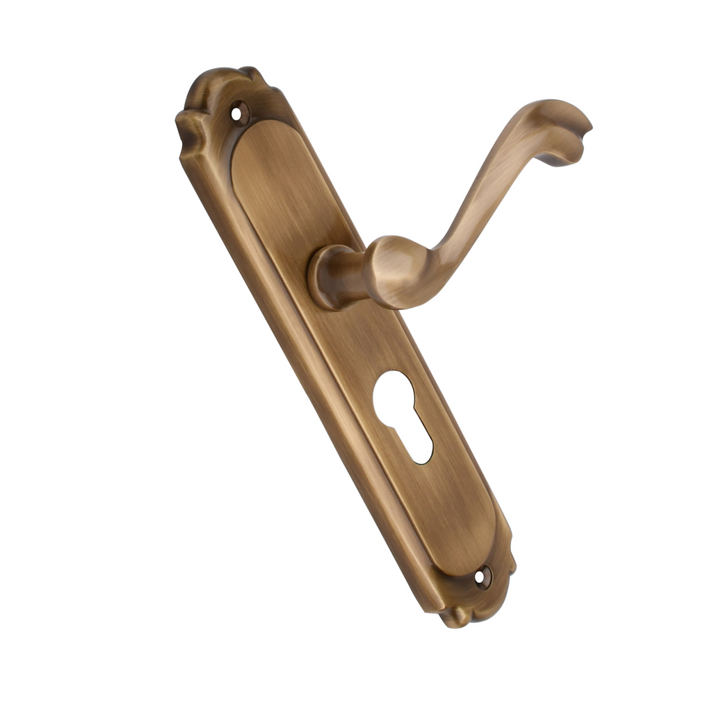 Xesthetique Premium Brass Mortise Door Lock Set – 8" Handle with Secure One Side Nobe Key Cylinder THE186