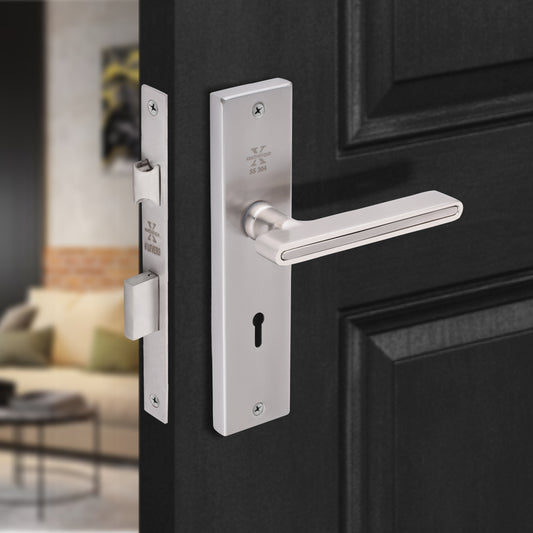 Xesthetique Morden S.S. 304 Mortise Door Lock Set – 8" Handle with Secure KY Lock Regular Key VI07