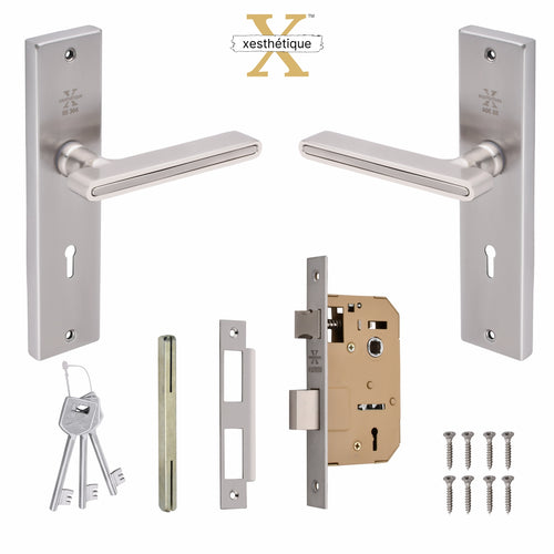 Xesthetique Morden S.S. 304 Mortise Door Lock Set – 8" Handle with Secure KY Lock Regular Key VI07