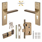Xesthetique Morden S.S. 304 Mortise Door Lock Set – 8" Handle with Secure One Side Nobe Key Cylinder VI06