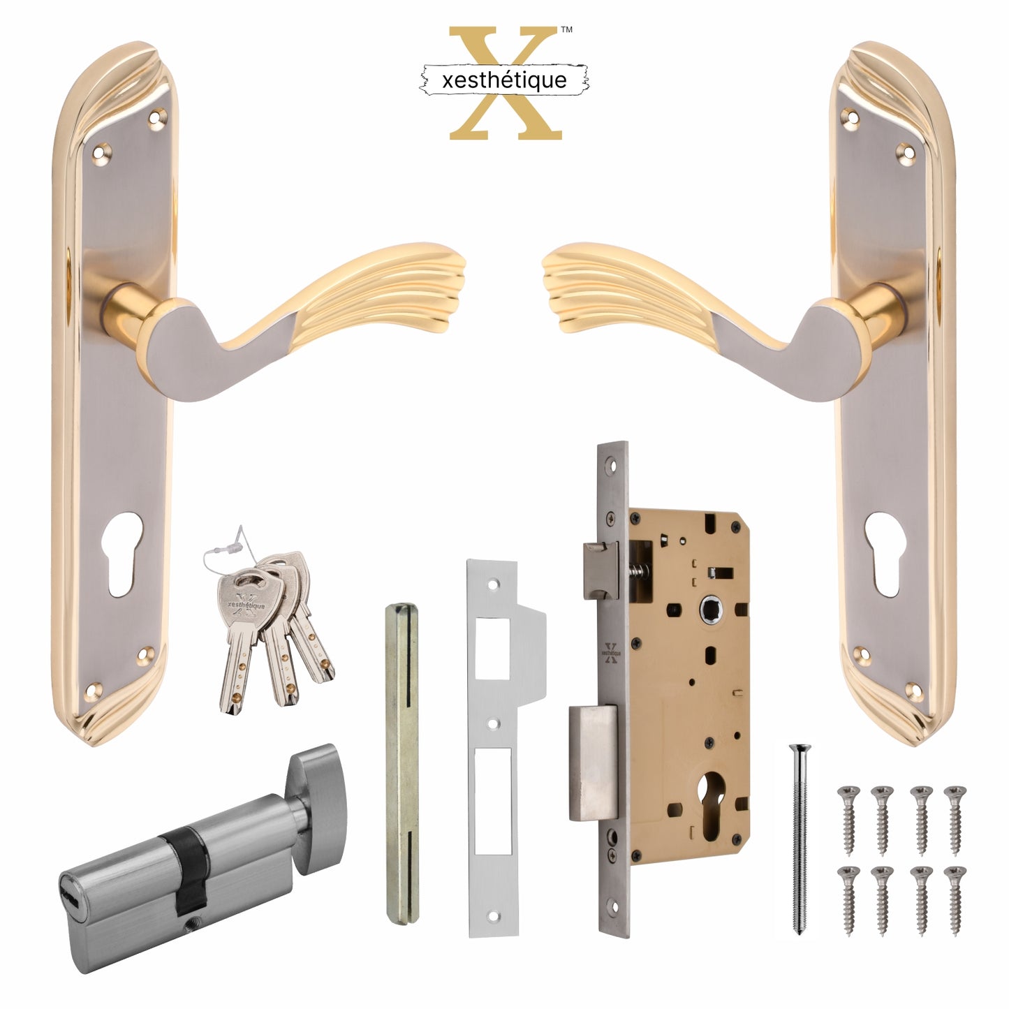 Brass Mortise Lock Set - Secure and Stylish - Unlock Safety and Elegance with Xesthetique – Design Hugo