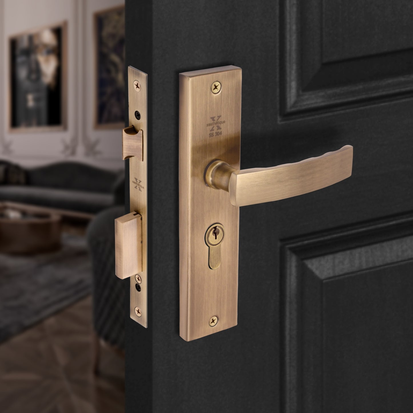 SS-304 Mortise Handles Door Lock Set - Secure and Stylish - Unlock Safety and Elegance with Xesthetique – Design Miles