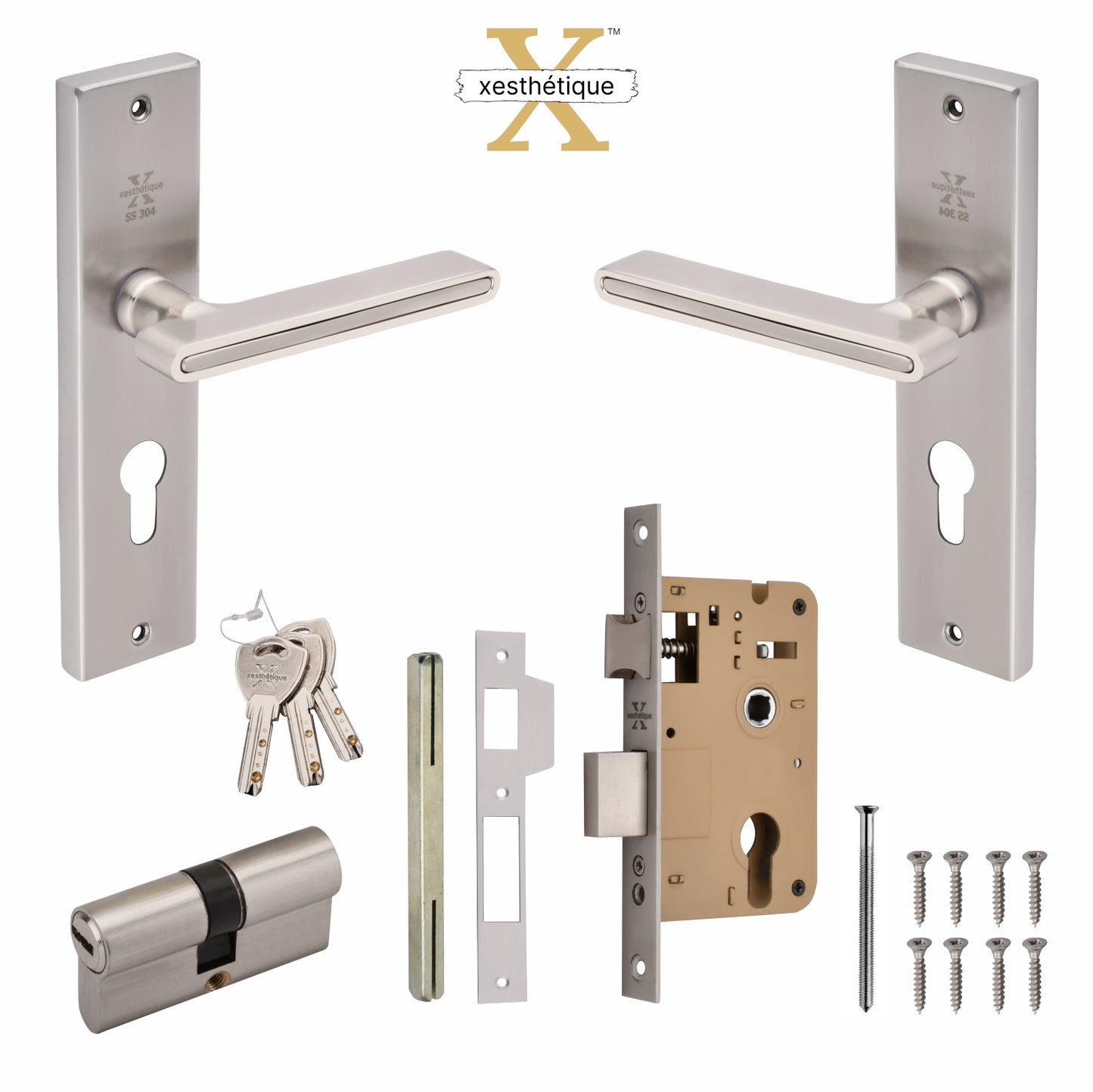 SS-304 Mortise Lock Set - Secure and Stylish - Unlock Safety and Elegance with Xesthetique – Design Vita